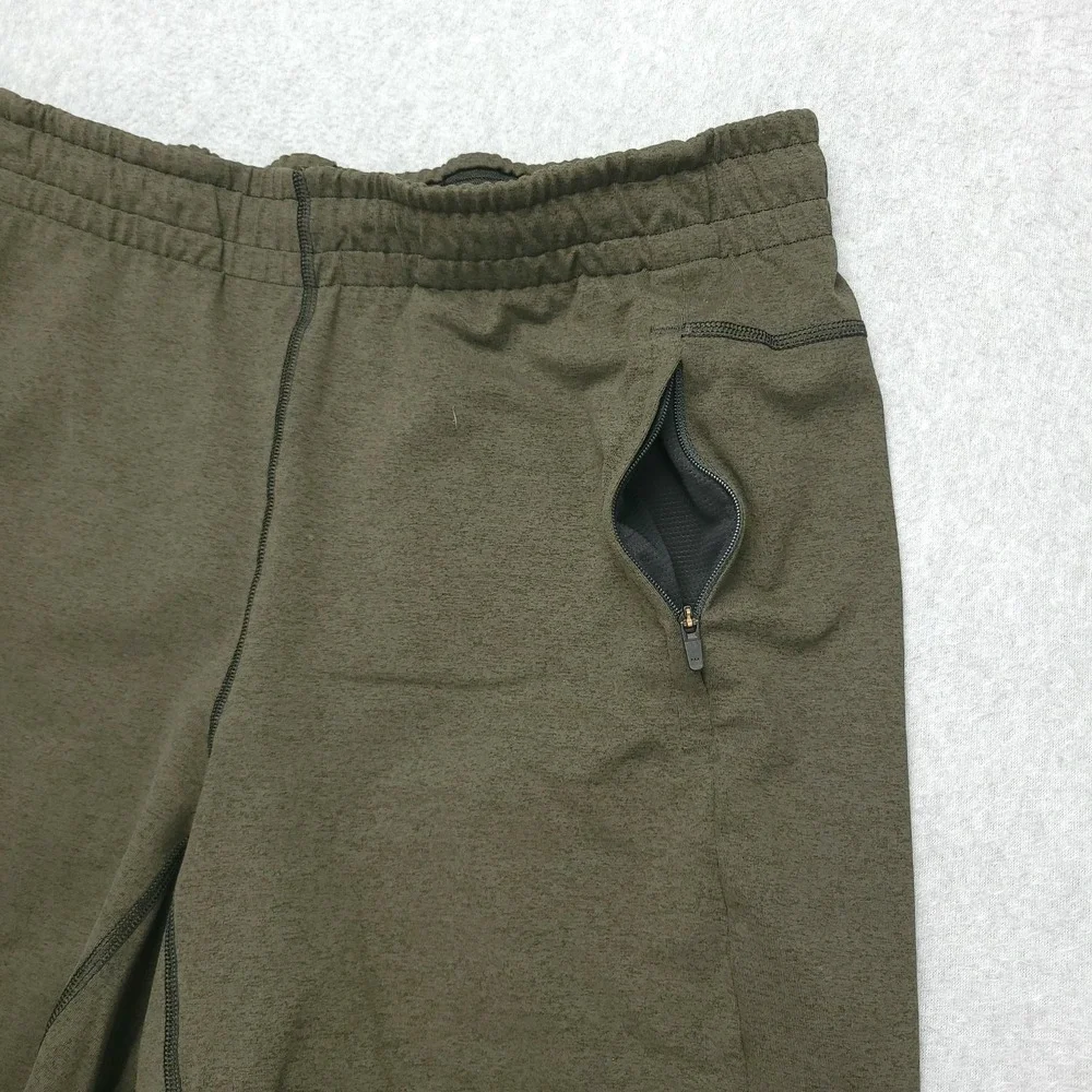 NOBULL Shorts Mens M Green Stretch Zip Pocket Running Training Athletic Gym